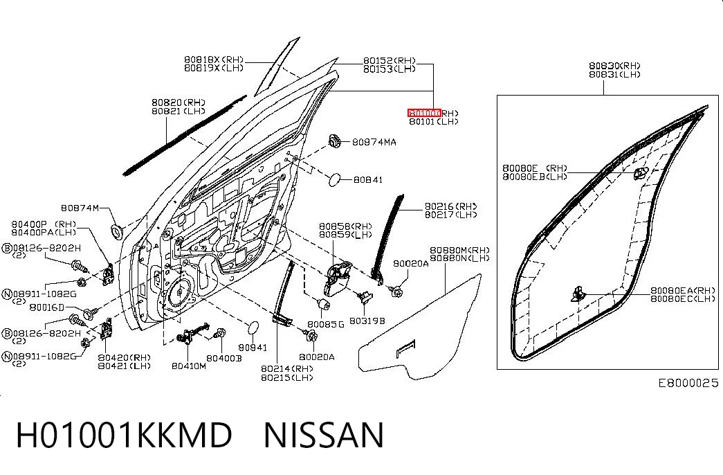 Пасажирські передні двері на Nissan JUKE NMUK F15E