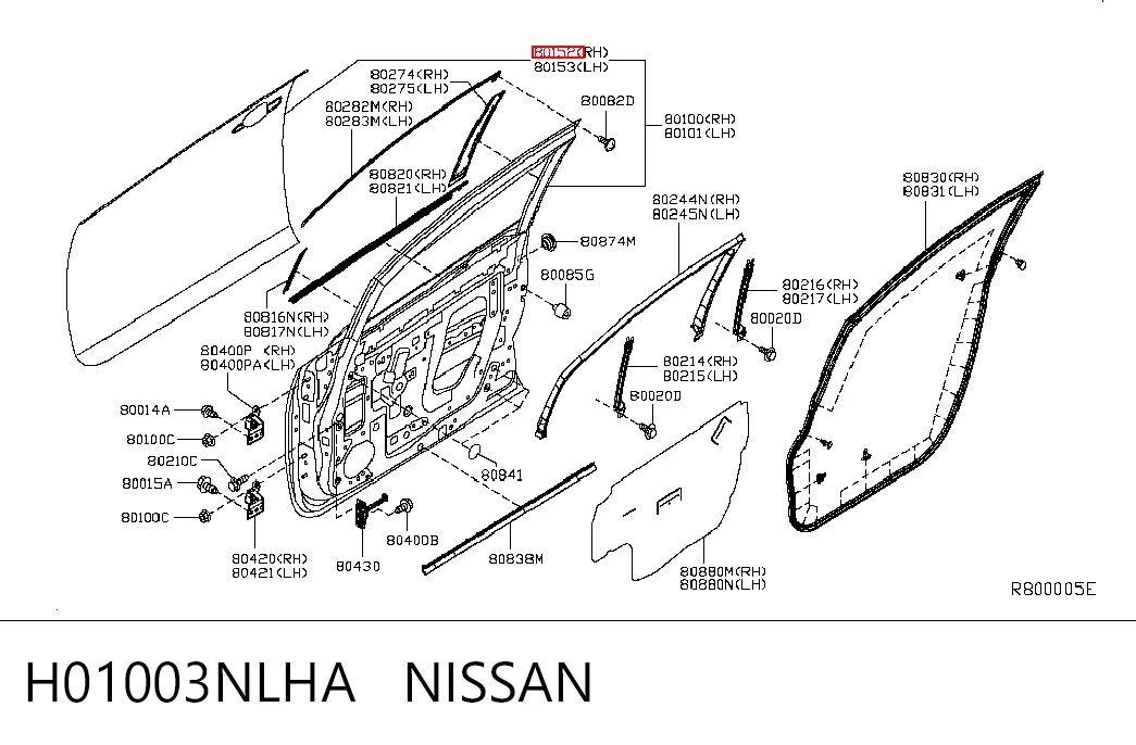 Пасажирські передні двері на Nissan LEAF I ZE0