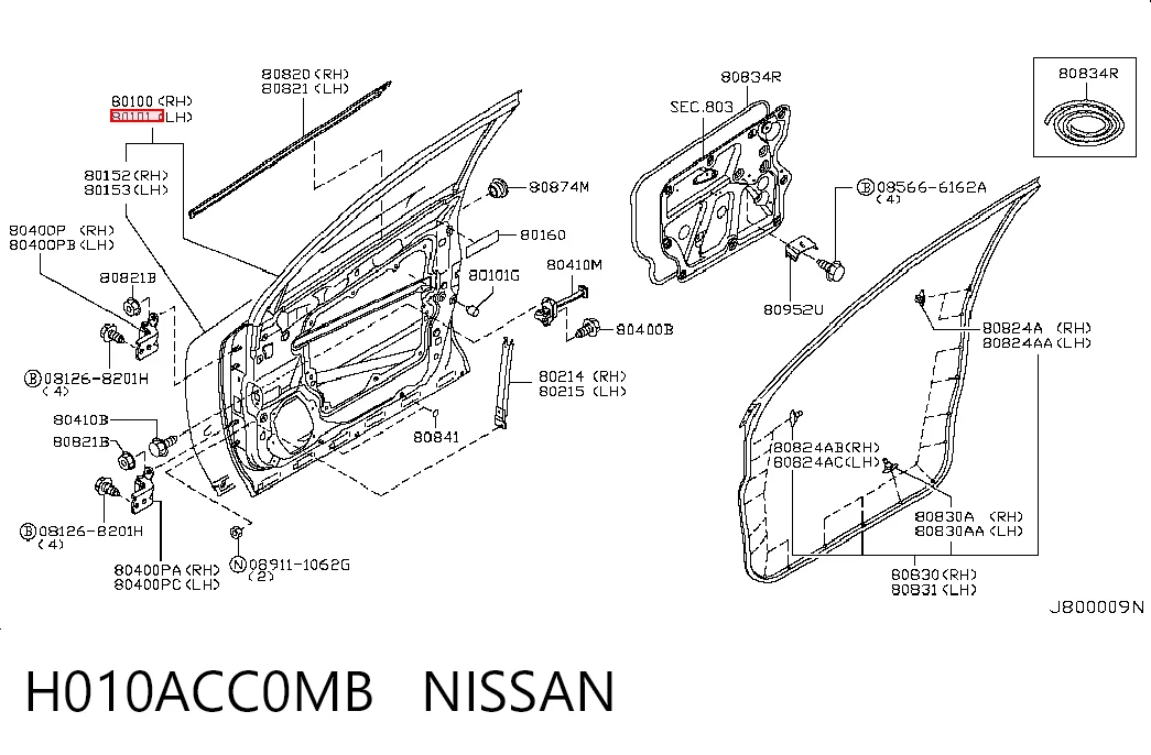 Двері передні, ліві Nissan Murano позашляховик (Z50) (2002 - 2007) ціна, від 85.03 USD