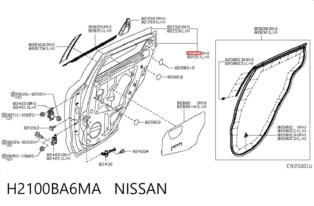 Двері задні, праві Nissan JUKE NMUK хетчбек (F15E) (2010 - 2019) ціна, від 242.07 USD