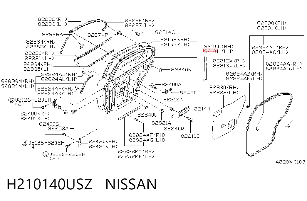 Двері пасажирськи задні ліві на Nissan Maxima  A32