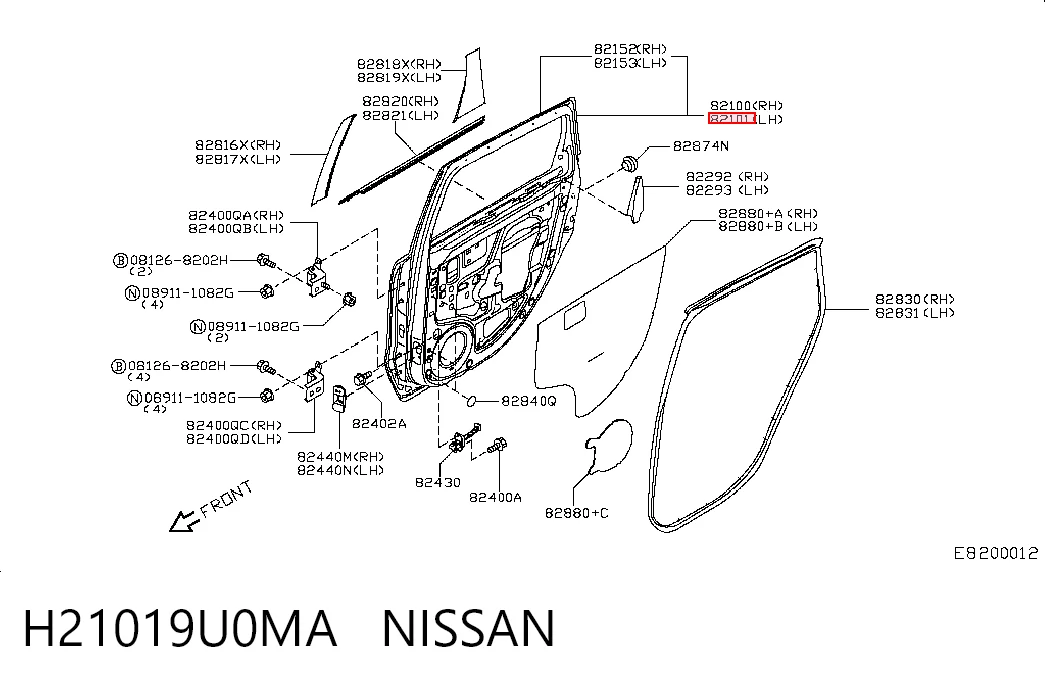 Двері пасажирськи задні ліві на Nissan Note  E11