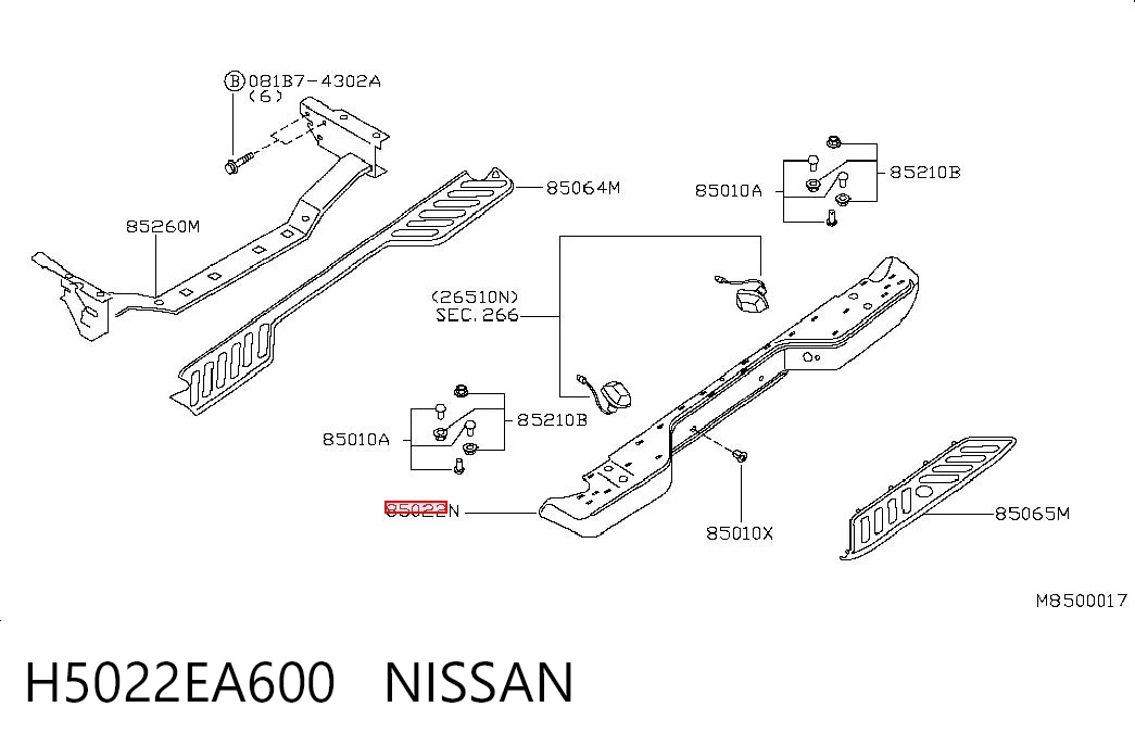 Кожух бампера заднього Nissan Navara NP300 III пікап (D40) (2004 - 2015) ціна, від 82.11 USD