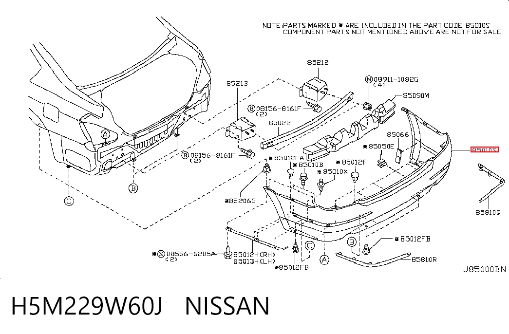Буфер (бампер) задній на Nissan Teana  J31