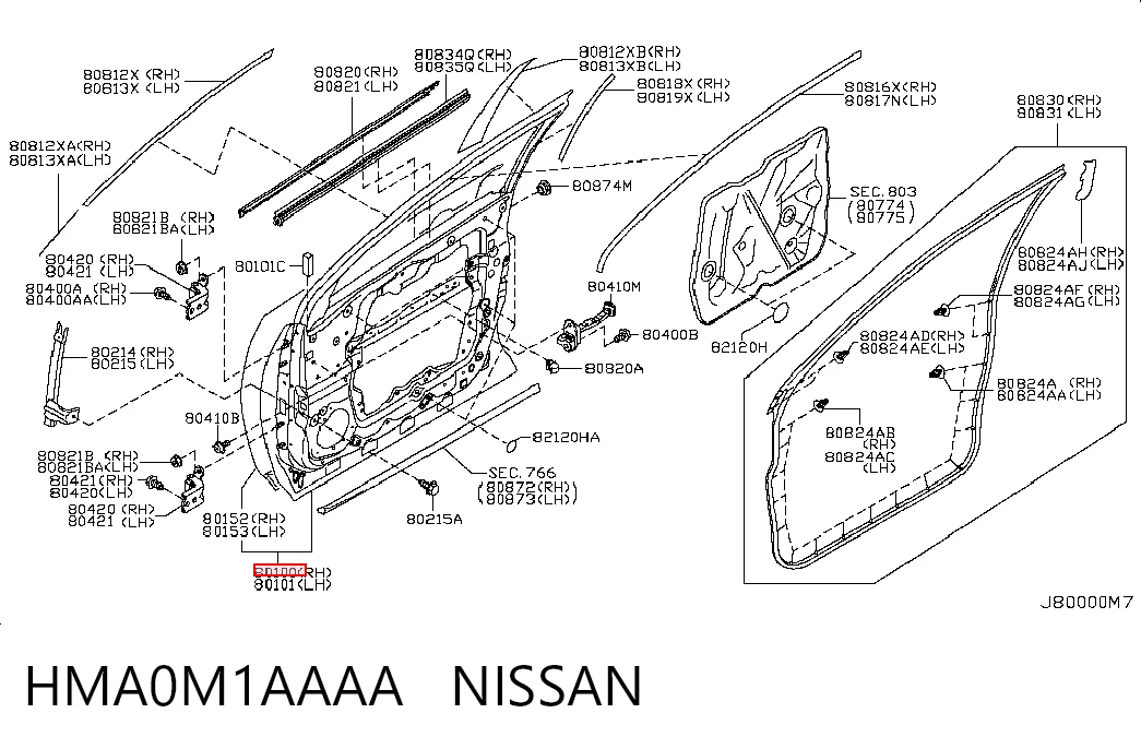 Двері передні, праві Nissan Murano позашляховик (Z51) (2007 - 2014) ціна, від 165.82 USD