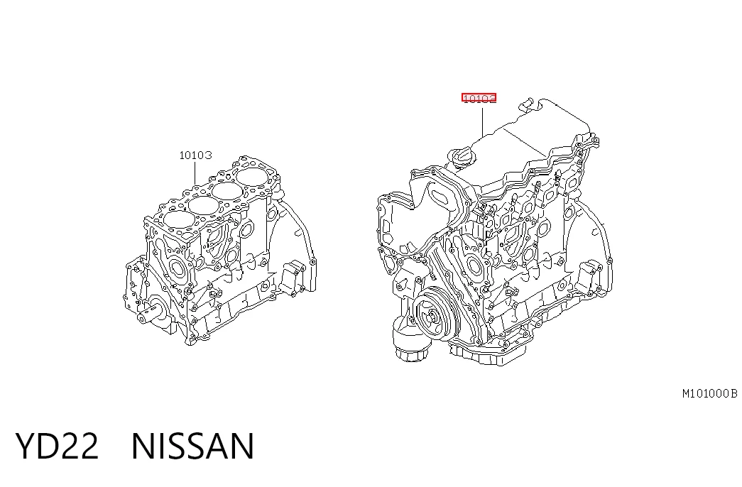 YD22 Nissan/Infiniti Мотор в зборі