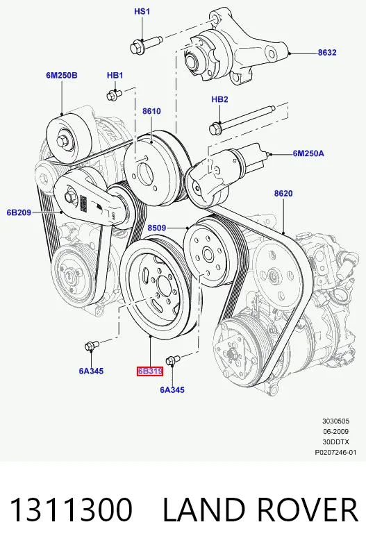 Демпфер колінвалу на Land Rover Range Rover SPORT II L494