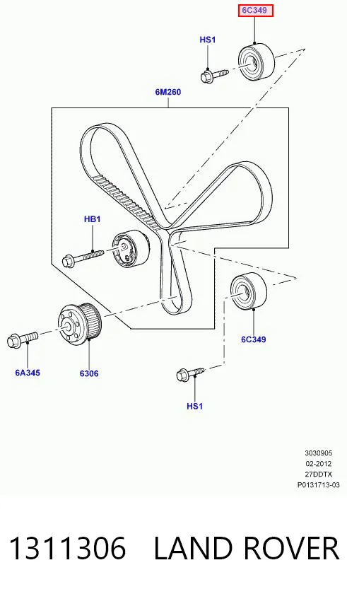 1311306 Land Rover Паразитний провідний ролик