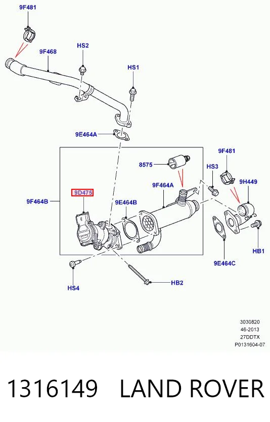 Клапан EGR рециркуляції газів Peugeot 607 