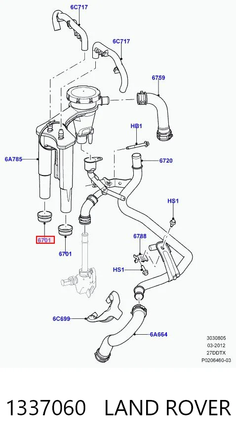 1337060 Land Rover Ущільнююче кільце масловідділювача картерних газів