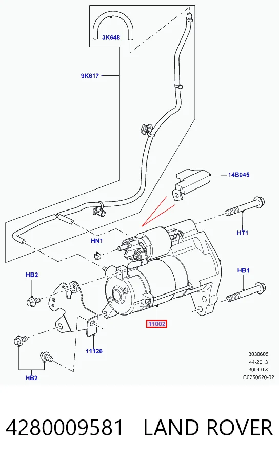 4280009581 Land Rover Стартер двигуна