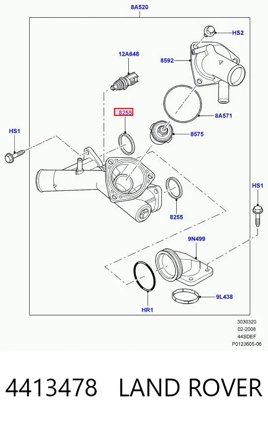 Прокладка термостата на Land Rover Range Rover SPORT I L320