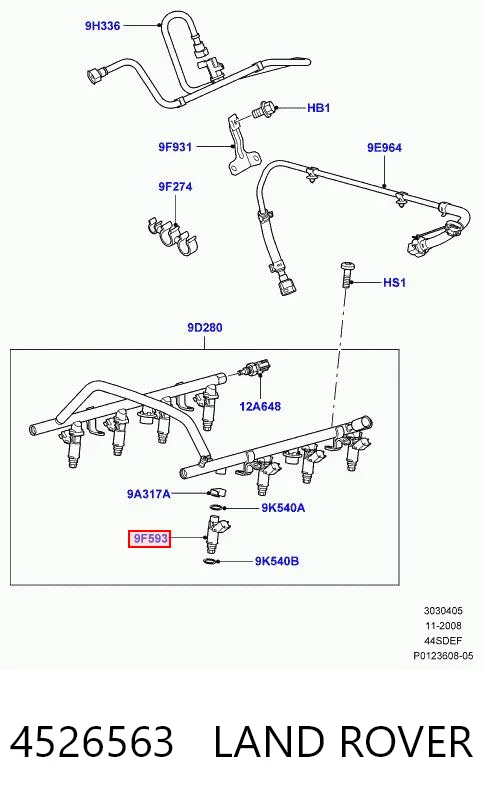4526563 Land Rover Форсунка вприску палива