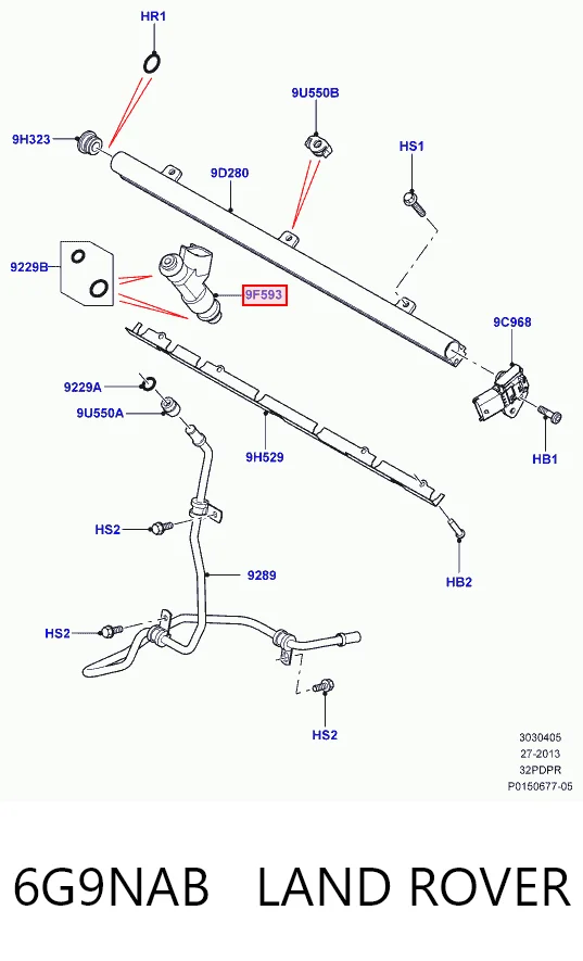 6G9NAB Land Rover Форсунка вприску палива