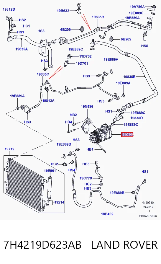Компресор холодоагенту на Land Rover Range Rover III L322