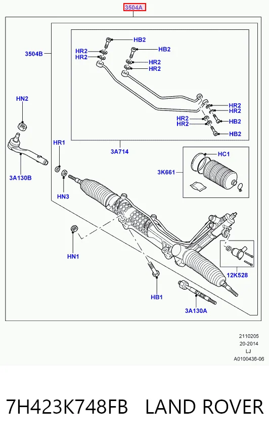 Рейковий рульовий механізм на Land Rover Range Rover III L322