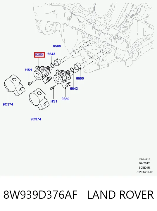 Насос паливний високого тиску Land Rover Discovery IV позашляховик (L319) (2009 - 2018) ціна, від 101.36 USD