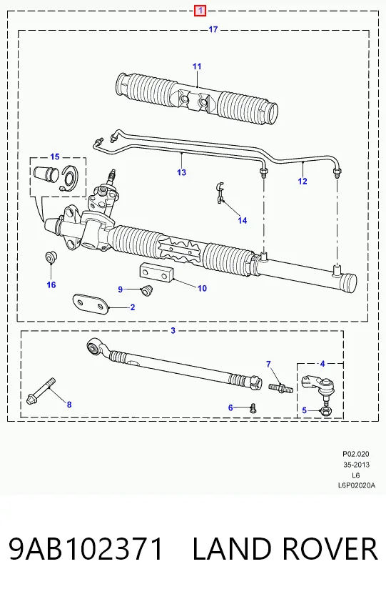 9AB102371 Rover Рейковий рульовий механізм