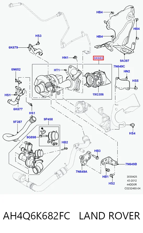 AH4Q6K682FB Ford Турбонаддув
