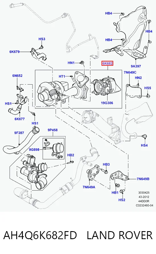 Турбіна Ford AH4Q6K682FB ціна, від 362.61 USD
