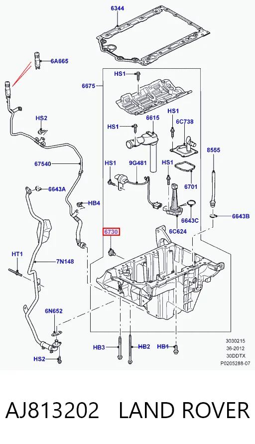 AJ813202 Land Rover Пробка піддона двигуна