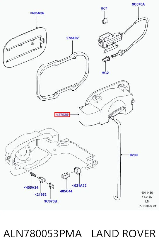 AH2227936AB Land Rover Заливна горловина бензобака