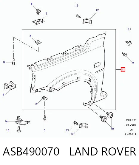 ASB490130 Britpart Переднє ліве крило