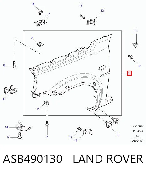 Ліве переднє крило Britpart ASB490130 ціна, від 42.33 USD