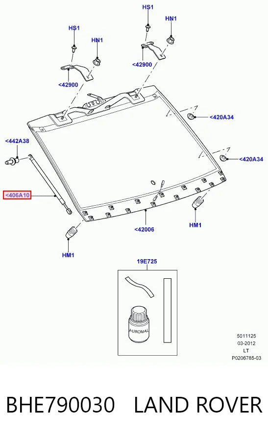 Амортизатор кришки багажника / двері 3/5-ї задньої на Land Rover Range Rover SPORT I L320