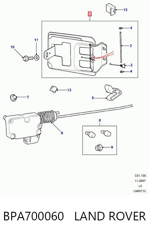 Дверцята бензобака на Land Rover Discovery II LJ ,LT