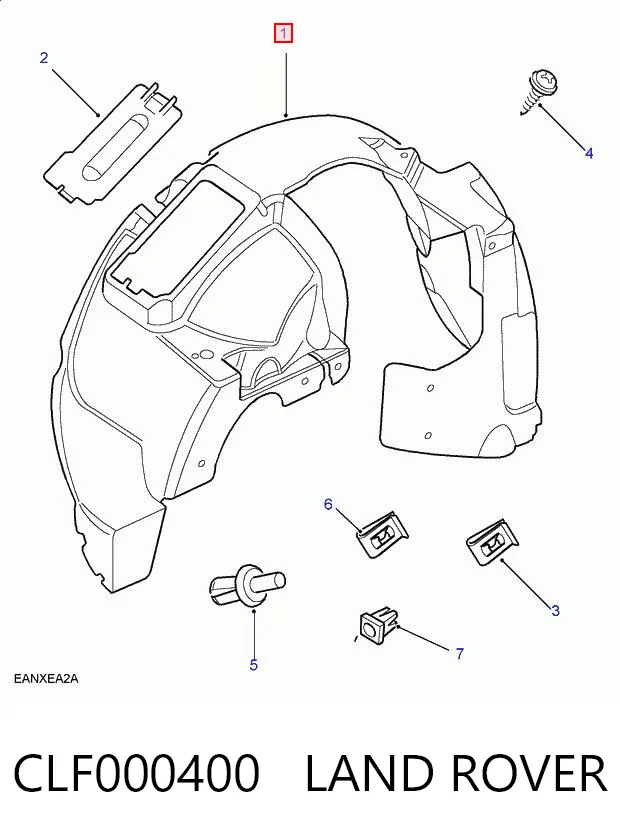 Підкрилок переднього крила, правий на Land Rover Freelander I L314