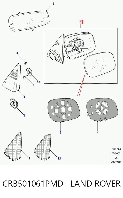 Купити Ліве бокове дзеркало Land Rover Freelander I L314