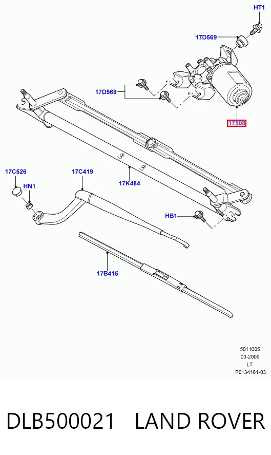6H2217508BB Land Rover Мотор стеклоочищувача