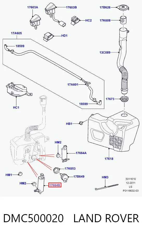 Насос-двигун омивача фар DMC500020 Britpart