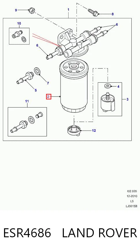 ESR4686 Land Rover Фільтр палива
