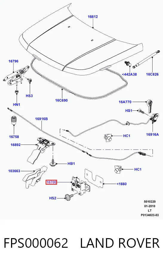 Замок капота Land Rover Range Rover IV позашляховик (L405) (2012 - 2021) ціна, від 12.64 USD