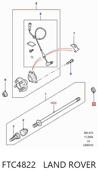 FTC4822 Land Rover Сальник переднього моста