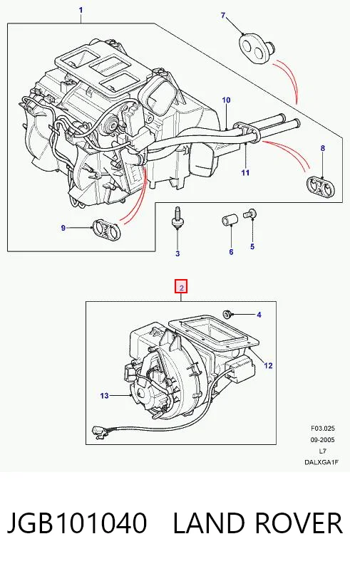 Двигун вентилятора пічки (обігрівача салону) Land Rover Range Rover II позашляховик (LP, P38A) (1994 - 2002) ціна, від  USD