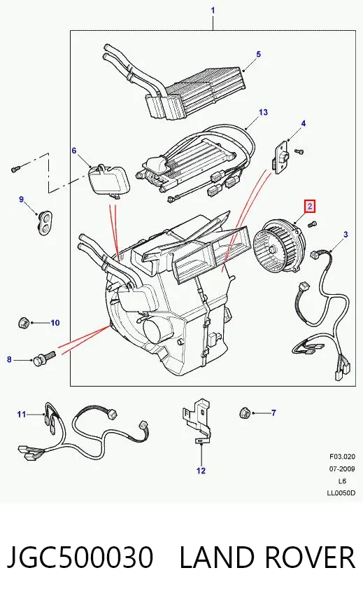  Вентилятора пічки Land Rover Freelander 1