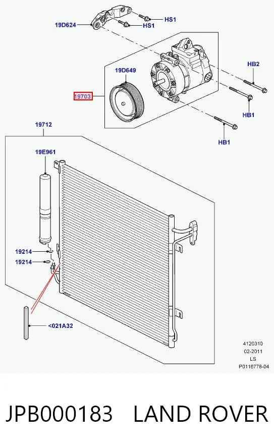 JPB000183 Land Rover Компресор холодоагенту