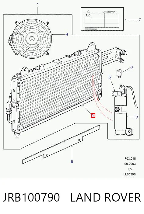 Конденсатор кондиціонера Britpart JRB100790 ціна, від 166.08 USD