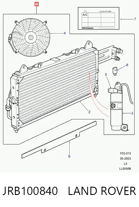 Купити JRB100790 Britpart Радіатор системи охолодження кондиціонера