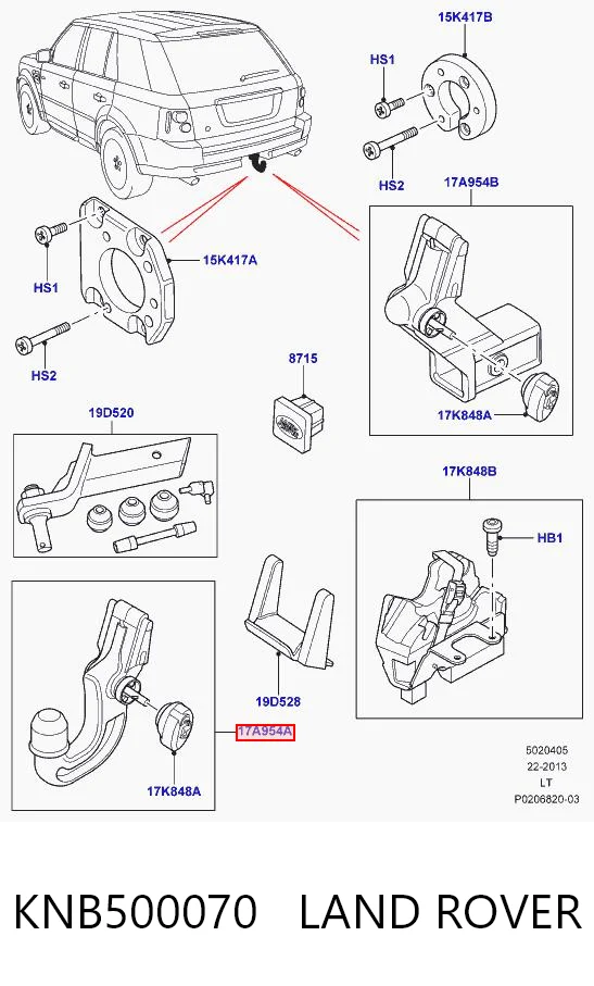 KNB500070 Land Rover Прилад буксирний
