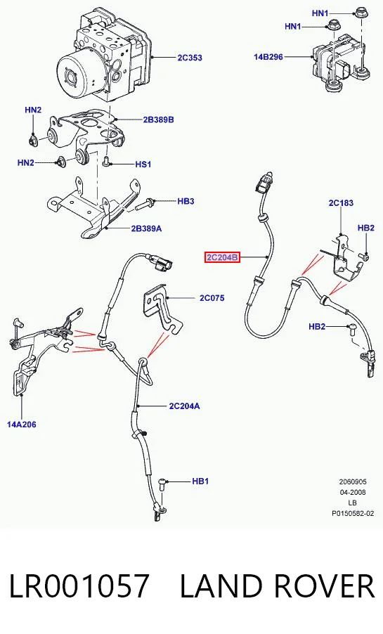 LR001057 Land Rover Датчик АБС (ABS) задній