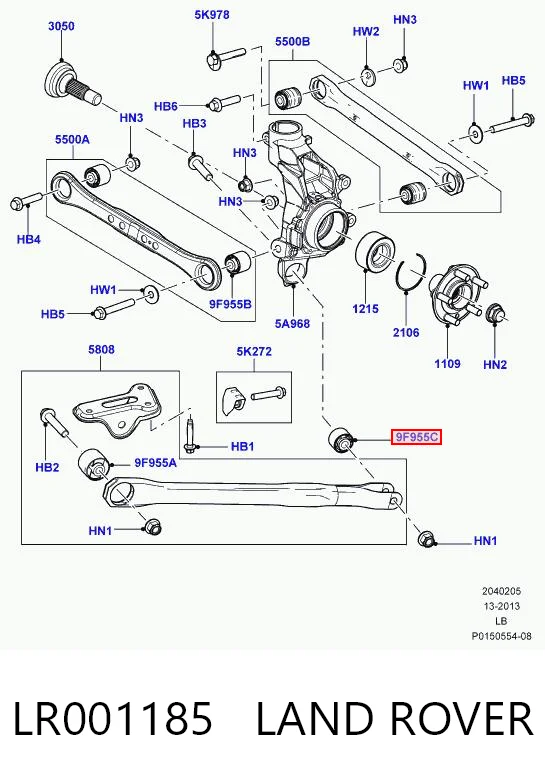 LR001185 Britpart Сайлентблок заднього кулака
