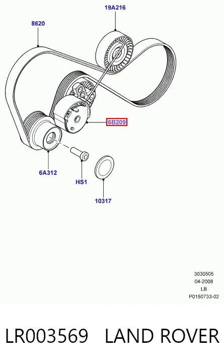 Натяжний ролик Land Rover Freelander II позашляховик (L359) (2006 - 2014) ціна, від 56.08 USD