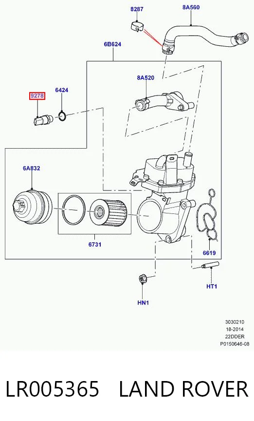 LR005365 Land Rover Датчик показника тиску масла