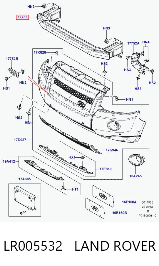 Балка бампера переднього на Land Rover Freelander II L359