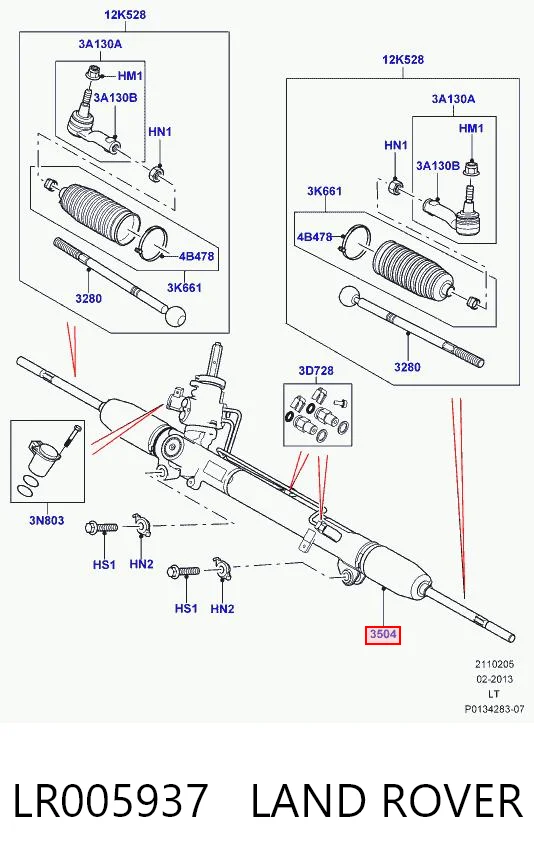 AS20840 ASL Рейковий рульовий механізм