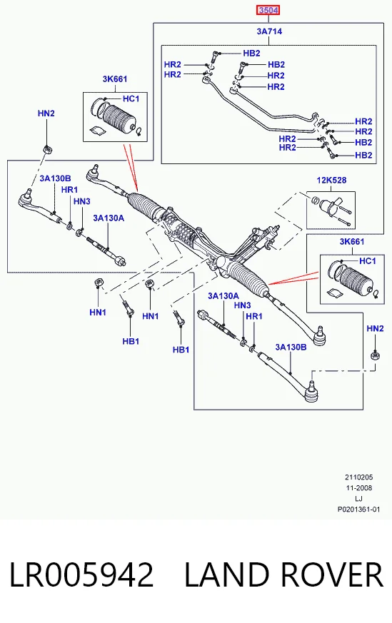 Управління рульове в зборі Land Rover Range Rover III позашляховик (L322) (2010 - 2012) ціна, від 321.33 USD
